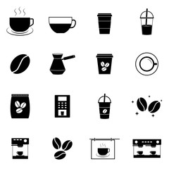 Coffee Icons with White Background