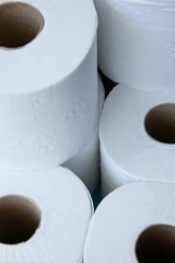 Rolls of toilet paper. Disaster management concept image. 