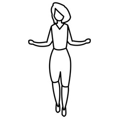 young woman practicing exercice