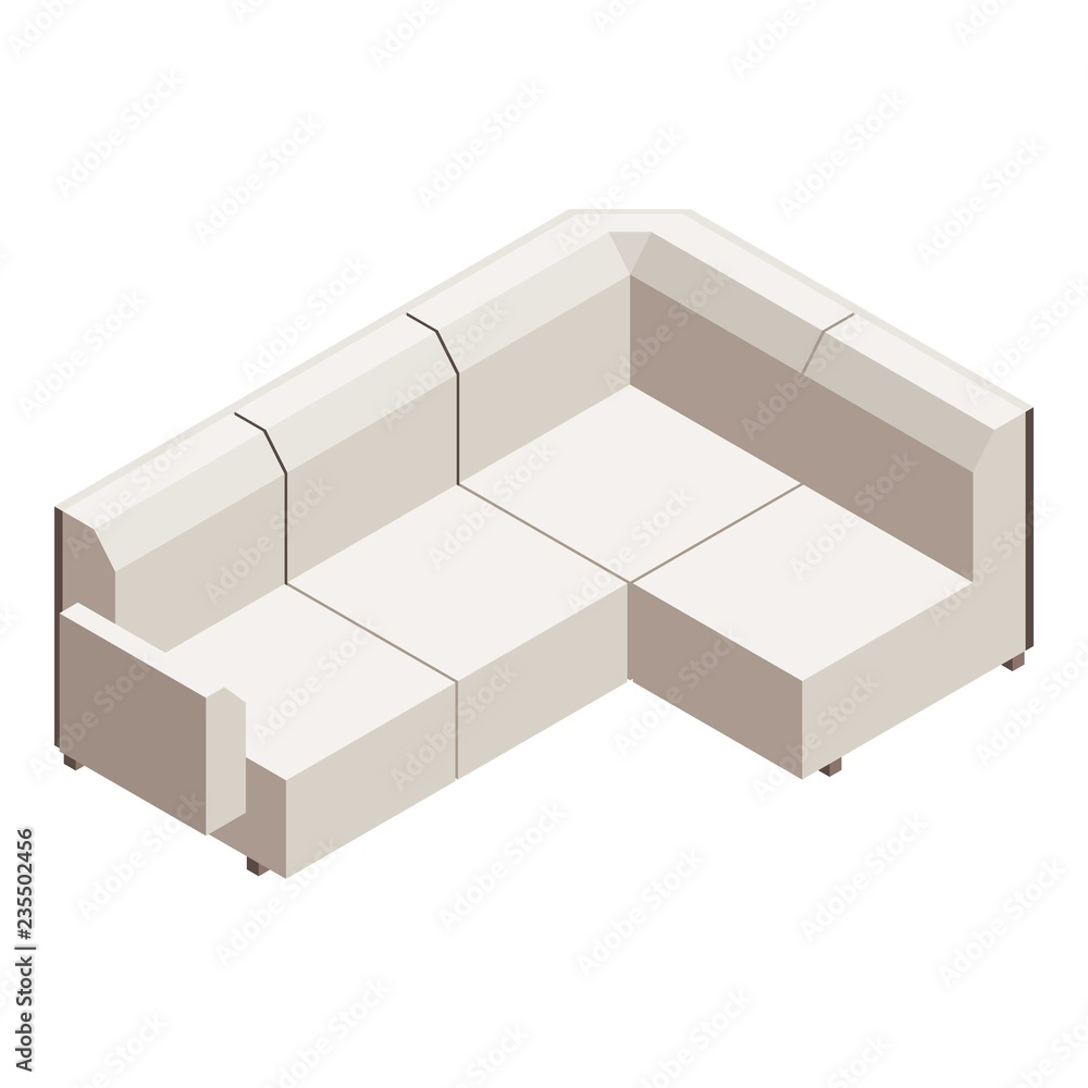 Poster sofa icon. isometric of sofa vector icon for web design isolated on white background