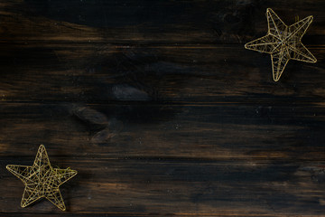 christmas background with copy space. New Year background with decorations. Cone, berries,...