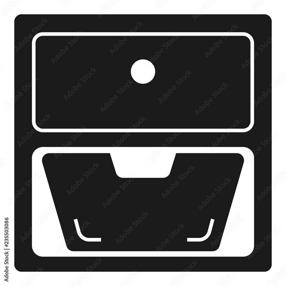 Poster drawer icon. simple illustration of drawer vector icon for web design isolated on white background
