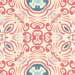 Abstract ethnic pattern in pastel shades. Detail for design card, invitation, cover, wallpaper, tile, packaging, background. line style background. Tribal ethnic ornament arabic style.