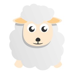 Cute sheep mascot icon. Cartoon of cute sheep mascot vector icon for web design isolated on white background