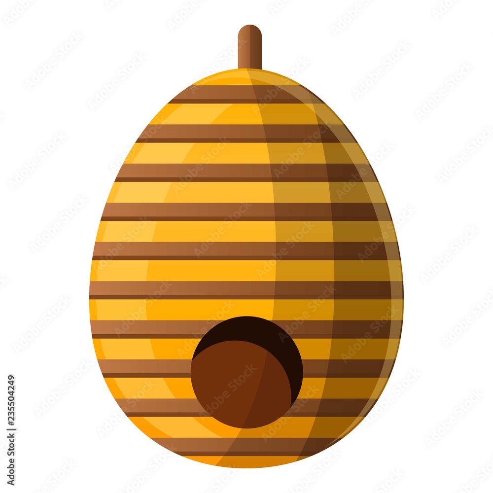 Poster tree behive icon. cartoon of tree behive vector icon for web design isolated on white background
