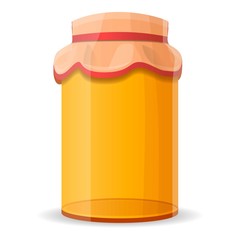 Packed honey jar icon. Cartoon of packed honey jar vector icon for web design isolated on white background