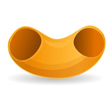 Elbows pasta icon. Cartoon of elbows pasta vector icon for web design isolated on white background