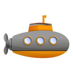 Ocean submarine icon. Cartoon of ocean submarine vector icon for web design isolated on white background