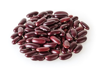 Heap of red kidney beans isolated on white background