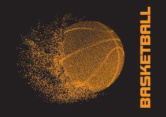 Fototapeta premium Basketball ball on black background .Sports concept, vector