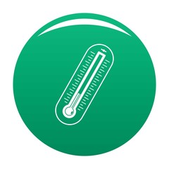 Fever thermometer icon. Simple illustration of fever thermometer vector icon for any design green