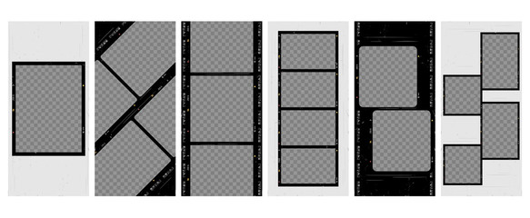 Social stories template. Editable camera roll effect design. Lifestyle concept.