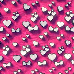 Abstract colored hearts background 3d rendering. Colorful sign pattern. 3d rendering.