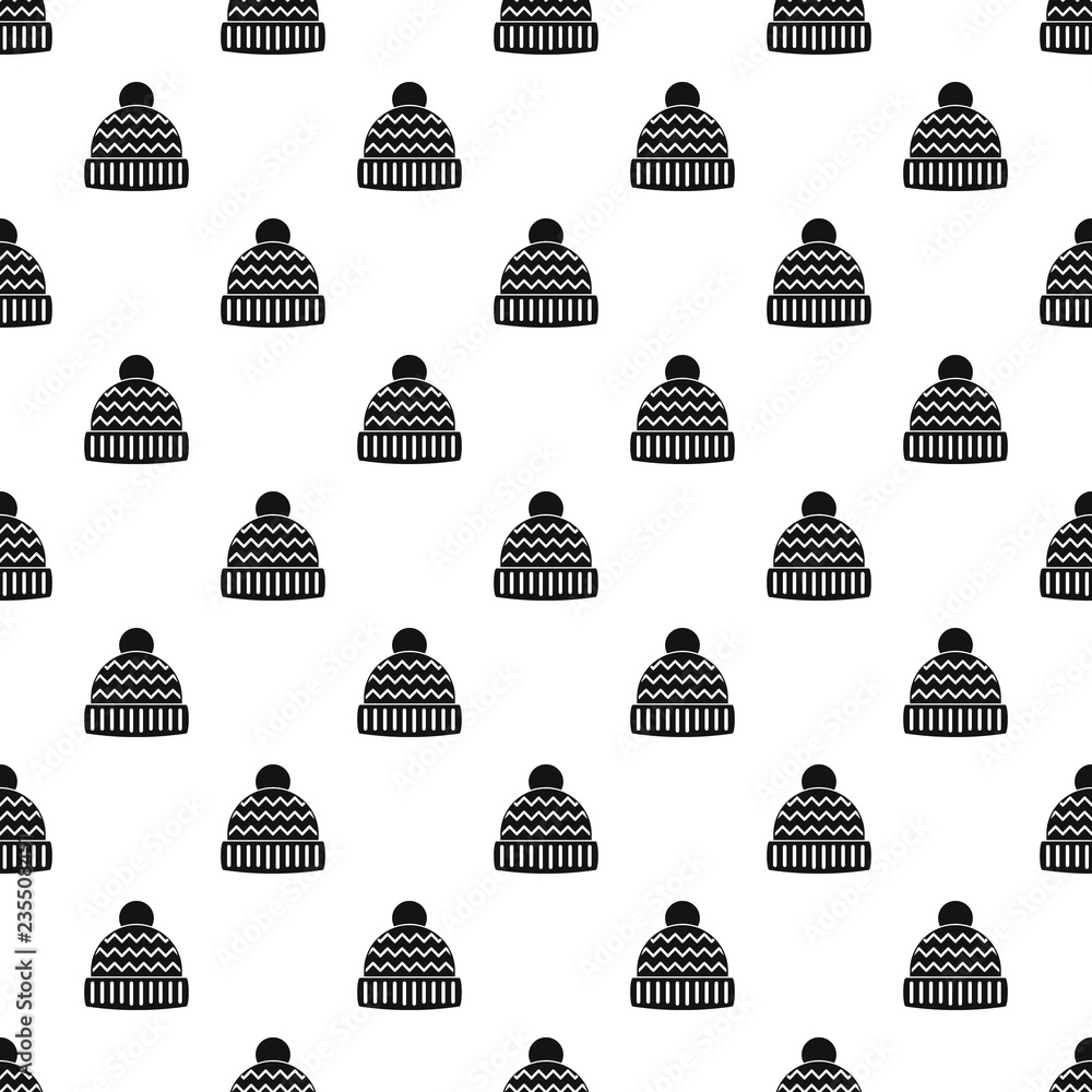 Poster winter hat pattern seamless vector repeat geometric for any web design