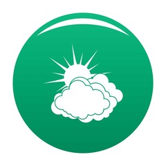 Blue cloudy sun icon. Simple illustration of blue cloudy sun vector icon for any design green