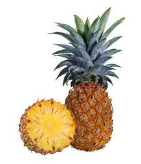 Fresh pineapple isolated on white background