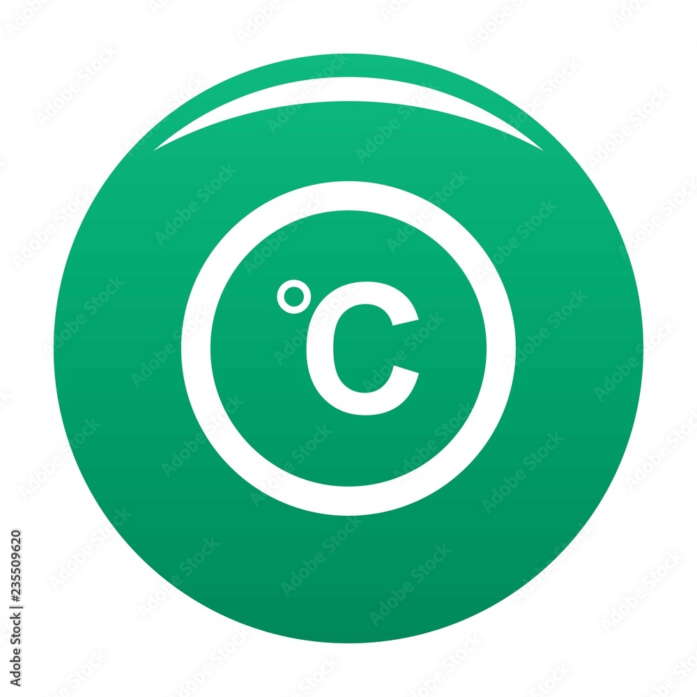 Wall mural celsius icon. simple illustration of celsius vector icon for any design green