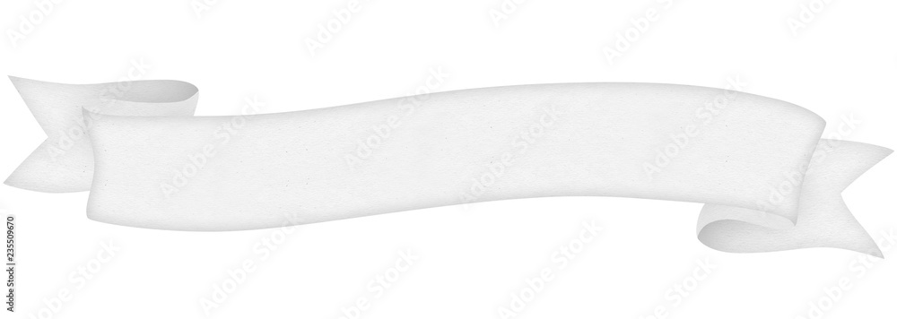 Wall mural empty white paper scroll ribbon banner 3