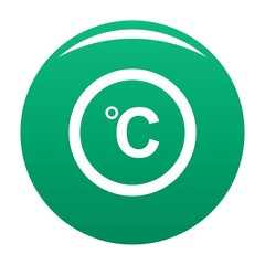 Celsius icon. Simple illustration of celsius vector icon for any design green