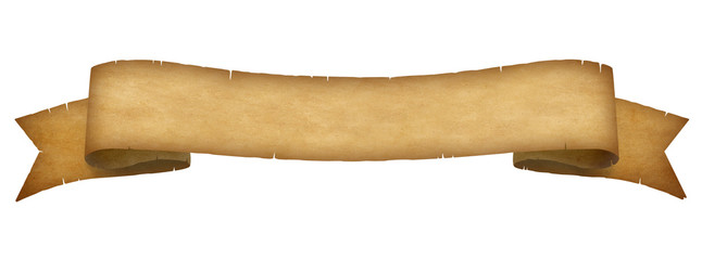 Empty paper scroll ribbon banner