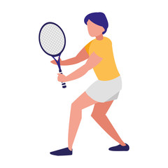 Obraz na płótnie Canvas young man playing tennis