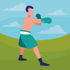 Fototapeta na wymiar boxer training avatar character