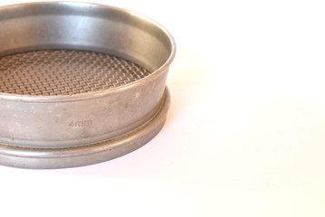 Stainless steel sieve for soil analysis