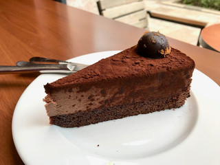 Truffle Chocolate Cake Slice served at Cafe