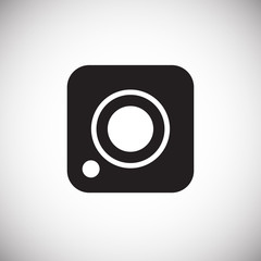 Social media camera icon on white background icon