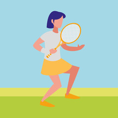 young woman playing tennis