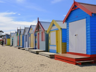 colourful bathing boxes in Brighton, Melbourne, Victoria, Australia