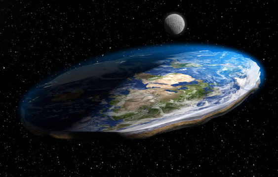 Flat Earth Theory 3D Illustration