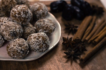 Vegan sweet delicious candy. Raw sweet ball