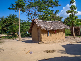 Fototapeta na wymiar Congolese village huts