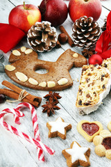 cookies, nuts and apples a christmas bakery concept