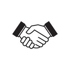 Handshake Friendship Partnership Minimalistic Flat Line Outline Stroke Icon Pictogram Symbol 	