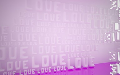 Obraz premium Abstract smooth interior of the future with statue of word 