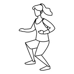 young woman practicing exercice