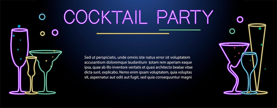 Banner template for night cocktail party. 