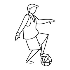 young man playing soccer