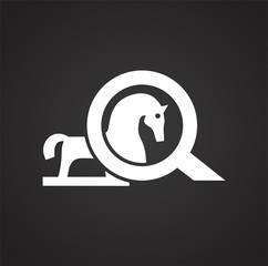 Trojan virus horse icon on black background for graphic and web design, Modern simple vector sign. Internet concept. Trendy symbol for website design web button or mobile app.