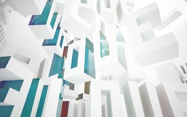 Fototapeta premium Abstract white interior with statue of word 