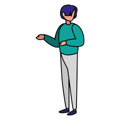 young man modeling character