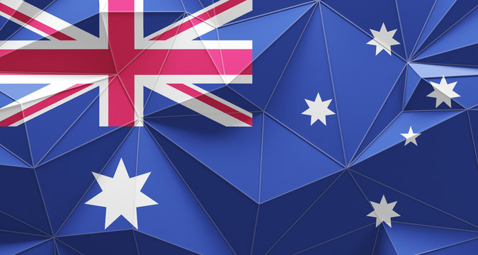 Australia low poly design flag geometric background