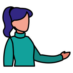 young woman modeling character