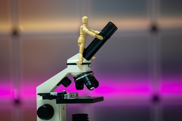 hinge drawing doll man and microscope
