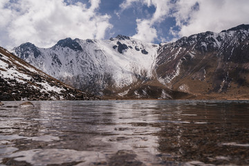 A nice view of the nevado de toluca volcano in m&eacute;xico with snow, the volcano also called xinantecatl is rarely this snowy 