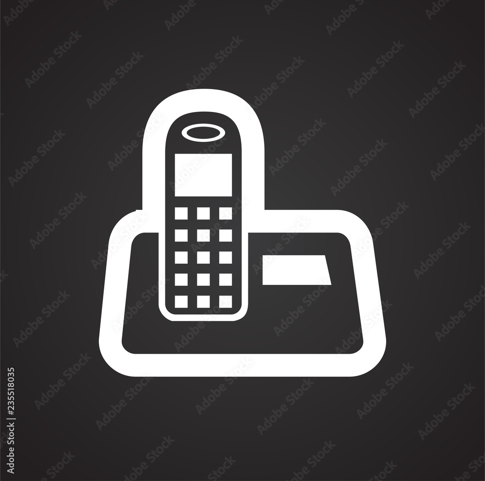Poster wireless phone icon on black background for graphic and web design, modern simple vector sign. inter