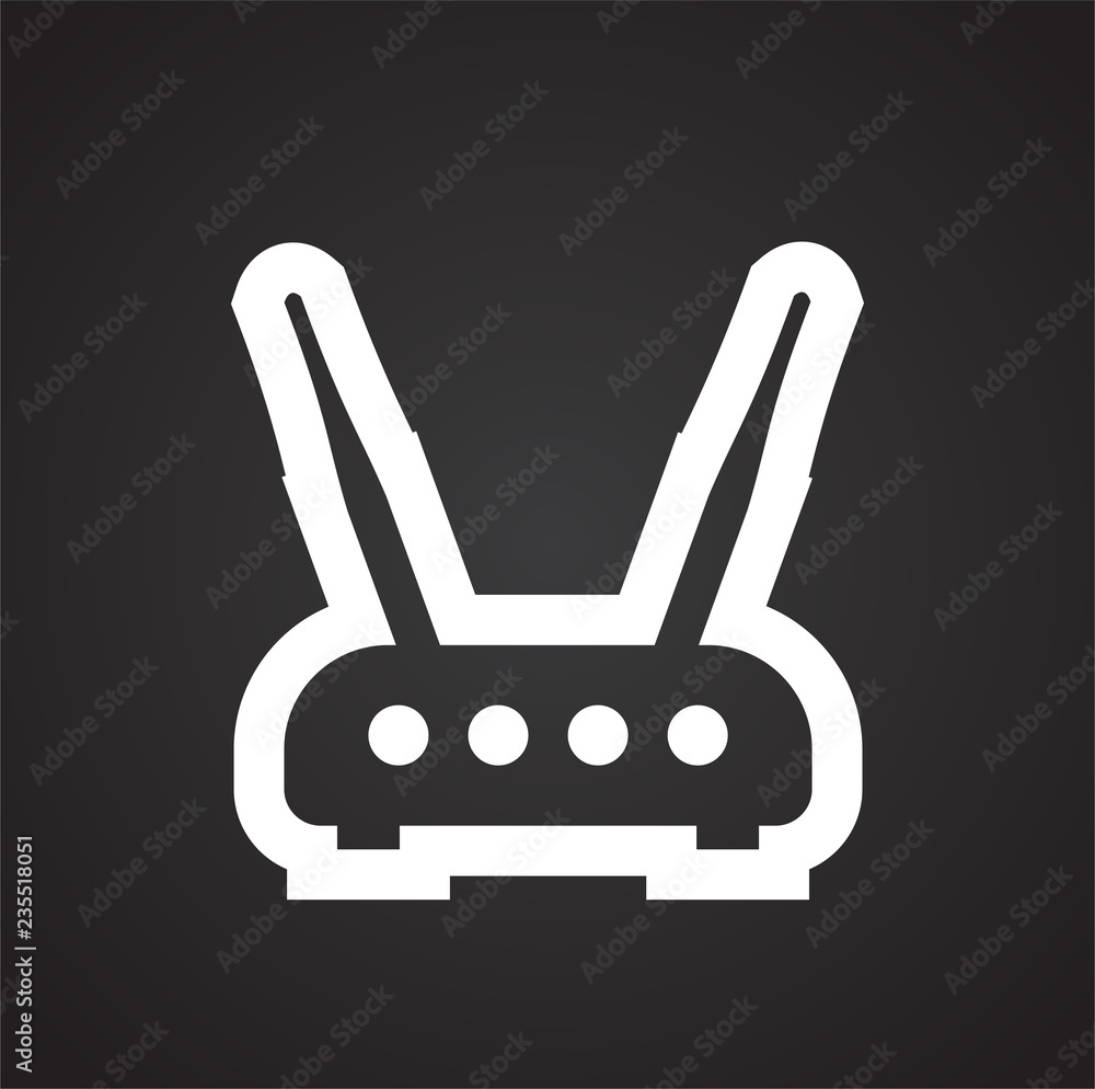 Poster wi-fi hub router icon on black background for graphic and web design, modern simple vector sign. int