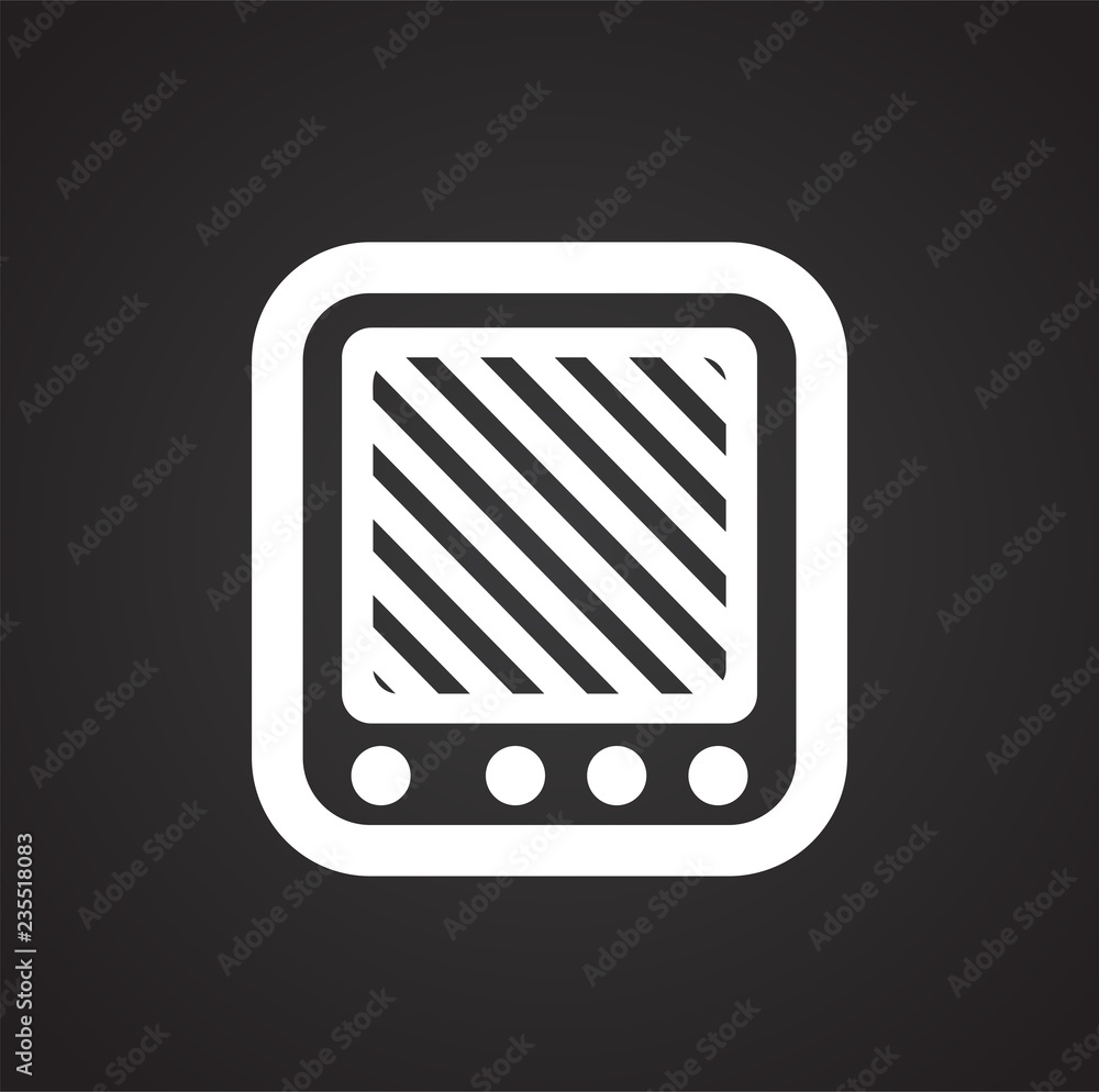Poster bluetooth wireless speaker icon on black background for graphic and web design, modern simple vector
